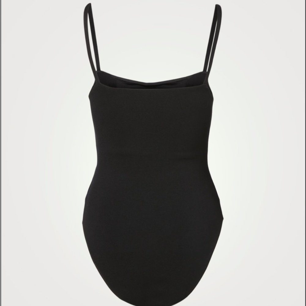 Toteme Slim Strap Bodysuit Square Neck Tank Black L - Picture 5 of 8